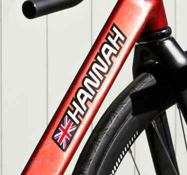 UK flag bike name sticker - TenStickers