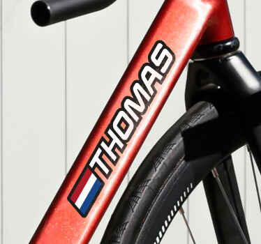 Vlag overgang in fiets naamsticker - TenStickers