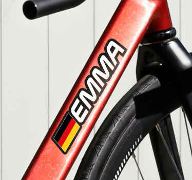 Namensaufkleber Fahrrad Flaggenübergang - TenStickers
