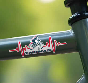 Hartslag Fiets naamsticker - TenStickers