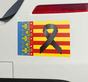 Pegatina coche Valencia lazo - TenVinilo