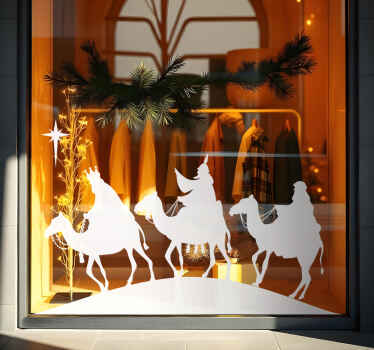 Vinilo escaparate los tres reyes en el desierto - TenVinilo