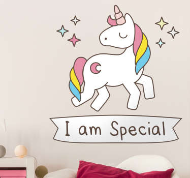 I Am Special Unicorn Wall Sticker - TenStickers