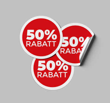 Anpassningsbar röd rund rabattklistermärke - Tenstickers