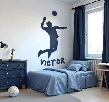 volley player with name wall sticker - TenStickers
