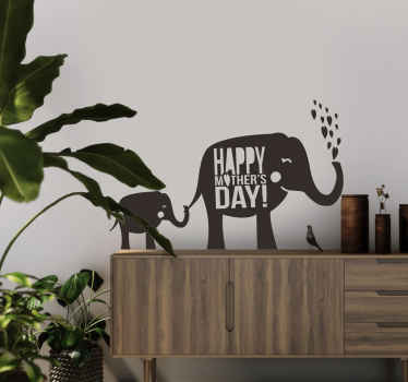 Happy Mother's Day Elephant Sticker - TenStickers
