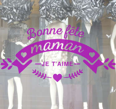 Sticker amour monochrome fête des mères je t'aime - TenStickers