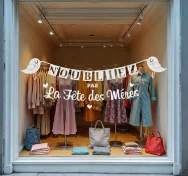 Sticker vitrine oiseaux de la fête des mères - TenStickers