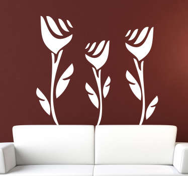 Three Roses Wall Sticker - TenStickers