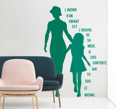 Sticker fête des mères texte silhouettes - TenStickers
