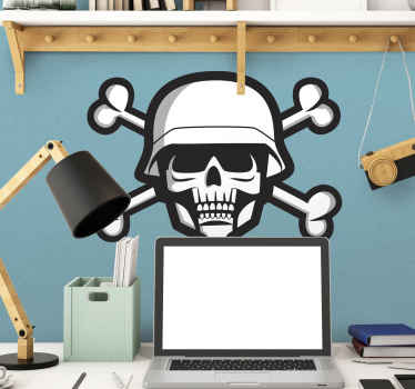 Adesivo murale Teschio Militare - TenStickers