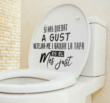 Vinilo para baño baixar la tapa - TenVinilo