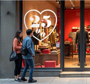 Srčni popust nalepka svetega Valentina - TenStickers