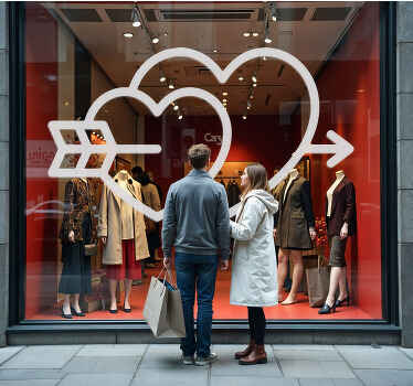 hearts and arrow valentine's sticker - TenStickers