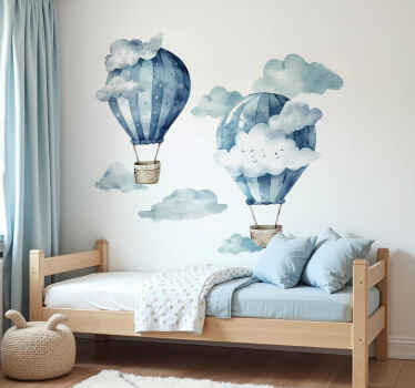 Blue balloons wall sticker - TenStickers