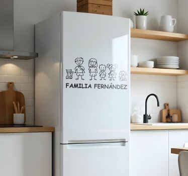 family members with your names  fridge sticker - TenStickers