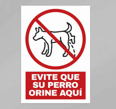 Señales adhesivas prohibición de orinar al perro - TenVinilo