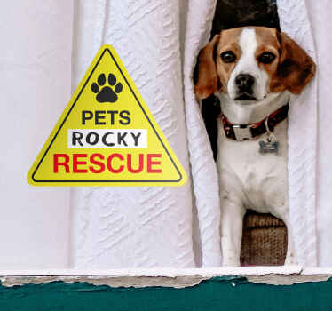 Pet rescue warning vinyl sign - TenStickers