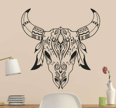Decorative Bull Skull farm animal sticker - TenStickers