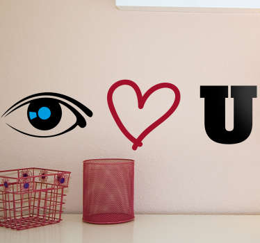 Sticker eye love you - TenStickers