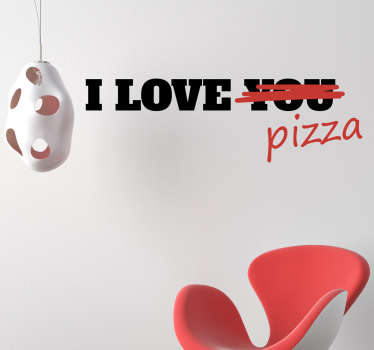 Muursticker I love pizza - TenStickers