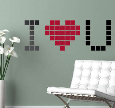 Sticker mural texte i love you - TenStickers