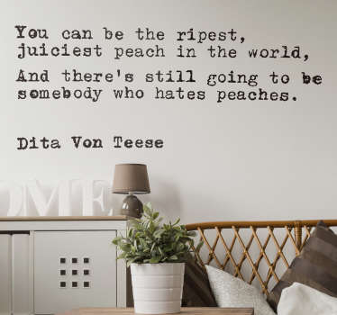 Adesivo murale citazione Dita Von Teese - TenStickers