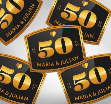 Pegatina boda 50 aniversario con nombres - TenVinilo
