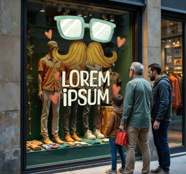 贴纸 店前标志 父亲节自定义文字 - TenStickers