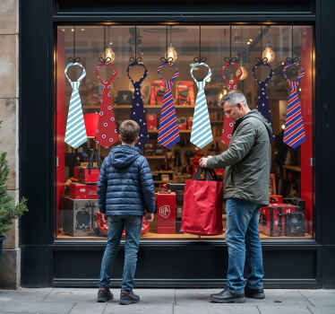 Vinilo escaparate lazos colgantes - TenVinilo