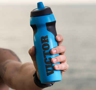 Pegatina bicicleta  bidón con nombre - TenVinilo