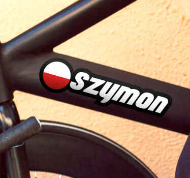 Profesjonalne naklejka na rower okrągła flaga z imieniem - TenStickers