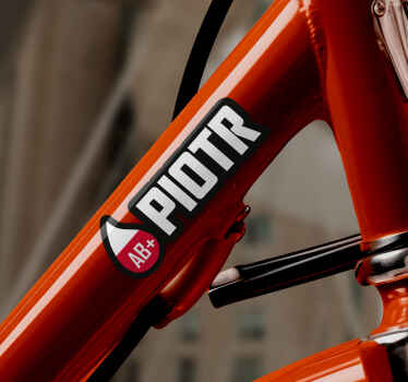 Profesjonalne naklejka na rower flaga z nazwą grupy krwi - TenStickers