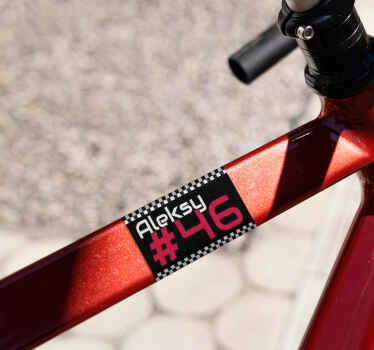 Profesjonalne naklejka na rower numer z nazwą i flagą - TenStickers