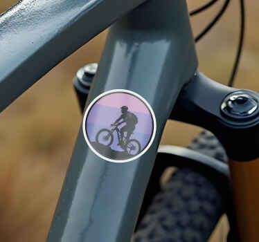 Purple sunset bike sticker - TenStickers