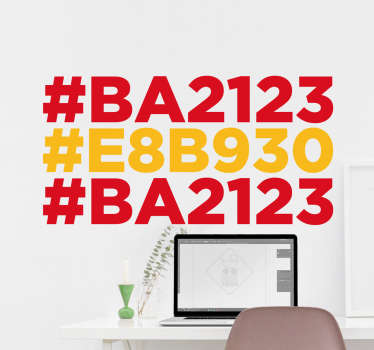 Vinilo bandera de España Hexadecimal - TenVinilo