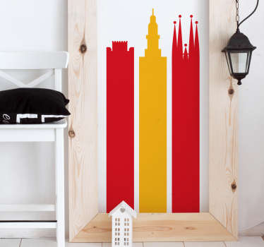 Adesivo monumenti Spagna Bandiera - TenStickers