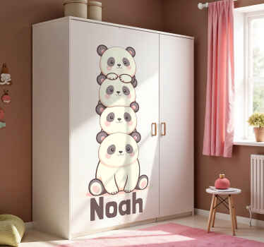 Baby pandas furniture sticker - TenStickers