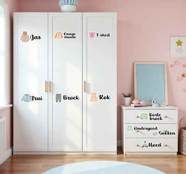 Kinderkleding nederlands kast stickers - TenStickers