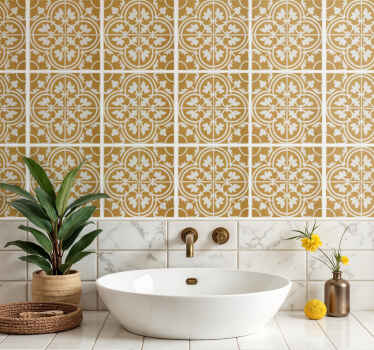 Oriental yellow tile sticker - TenStickers