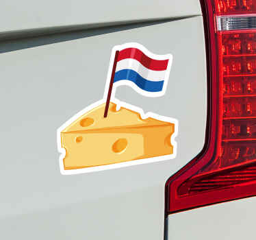 Kaasblok met nederlandse vlag feestdagen autosticker - TenStickers