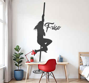 fierljeppen met naam gepersonaliseerde sticker - TenStickers