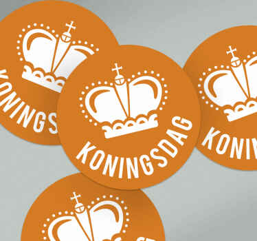 Koningsdag oranje kroon feestdagen sticker - TenStickers