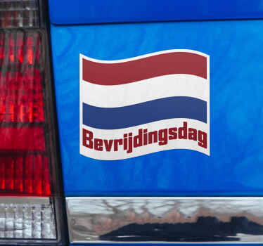 Bevrijdingsdag met nederlandse vlag feestdagen sticker - TenStickers