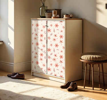 αυτοκόλλητο έπιπλα μπεζ λουλούδια - TenStickers