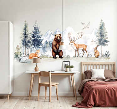 Realistic drawn forest wall decal - TenStickers