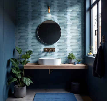 Light blue bathroom wall sticker - TenStickers