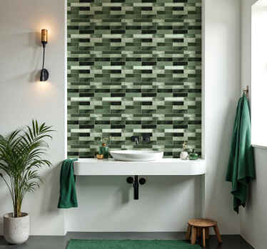 Long green bathroom wall sticker - TenStickers