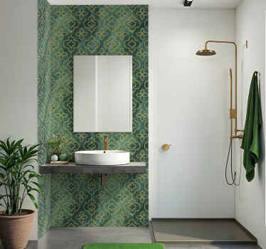 Turquoise bathroom wall sticker - TenStickers