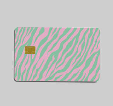 Vinilo tarjeta de crédito estampado de cebra verde menta - TenVinilo